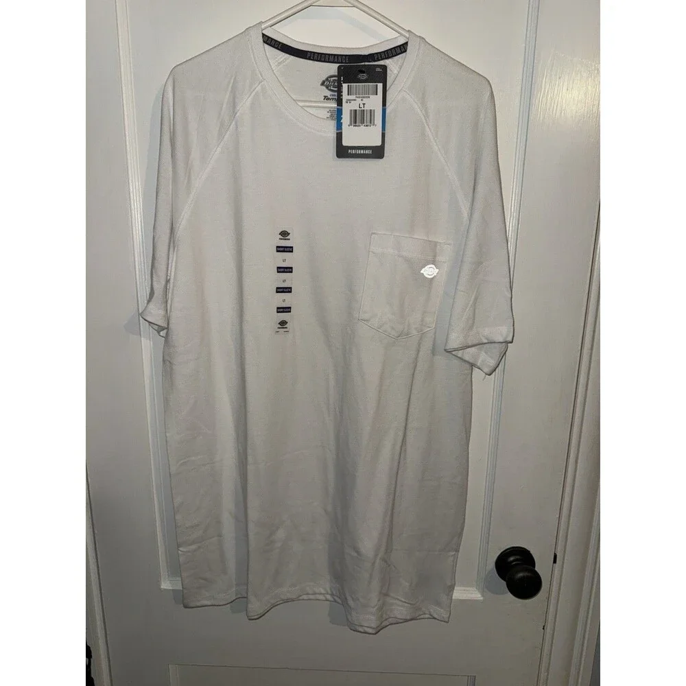 NWT Dickies Mens Size LT White Performance Short Sleeve T Shirt